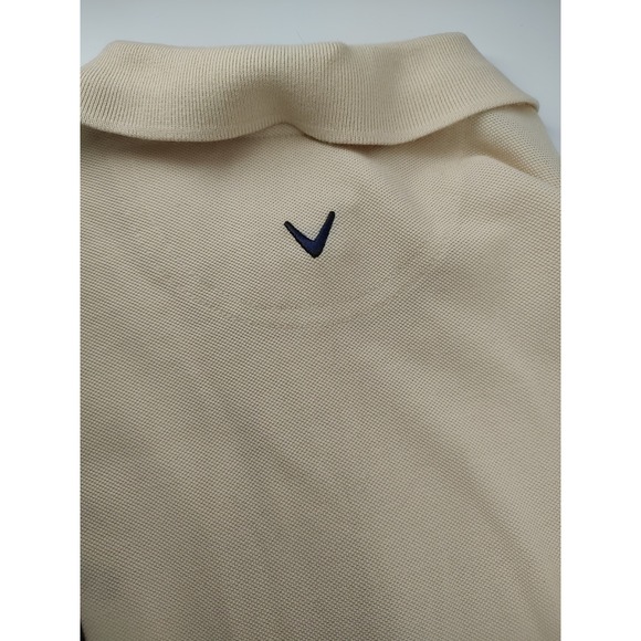 Callaway Golf Sport Polo Shirt Men Size L Beige Excellent Short Sleeve Pique - Picture 8 of 10